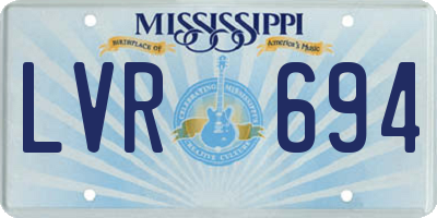 MS license plate LVR694