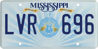 MS license plate LVR696