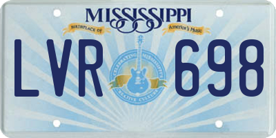 MS license plate LVR698