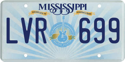 MS license plate LVR699