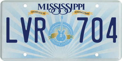MS license plate LVR704