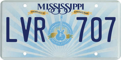 MS license plate LVR707