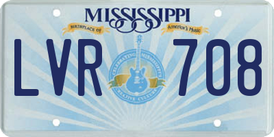 MS license plate LVR708
