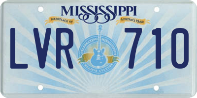MS license plate LVR710