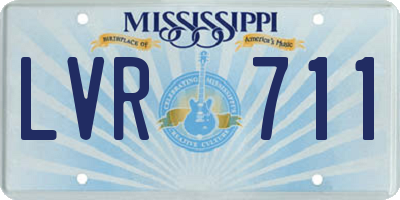 MS license plate LVR711