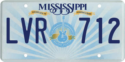 MS license plate LVR712