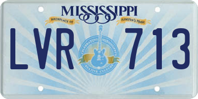 MS license plate LVR713