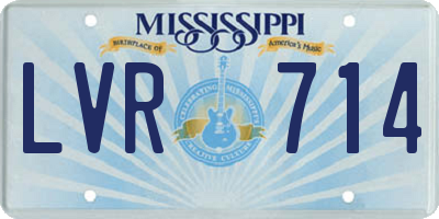 MS license plate LVR714