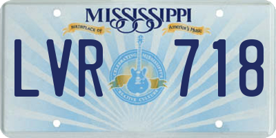 MS license plate LVR718
