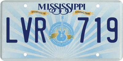 MS license plate LVR719