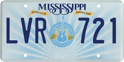 MS license plate LVR721