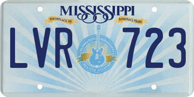 MS license plate LVR723