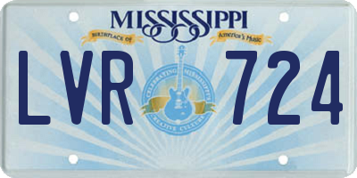 MS license plate LVR724