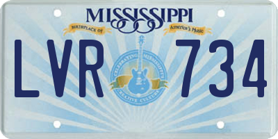 MS license plate LVR734