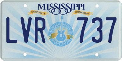 MS license plate LVR737