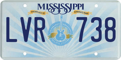 MS license plate LVR738