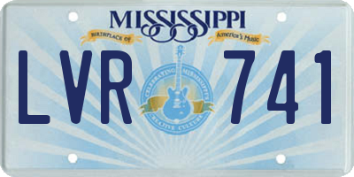 MS license plate LVR741