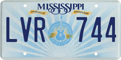 MS license plate LVR744