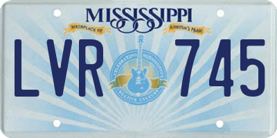 MS license plate LVR745