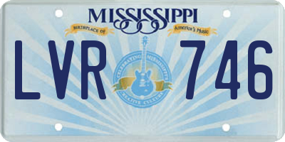 MS license plate LVR746