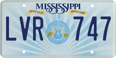 MS license plate LVR747