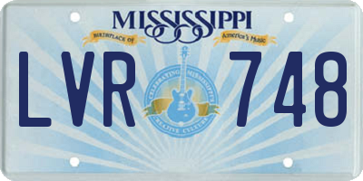 MS license plate LVR748