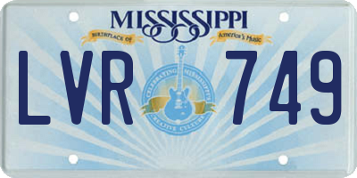 MS license plate LVR749