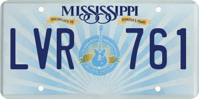 MS license plate LVR761