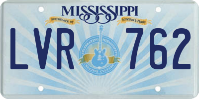 MS license plate LVR762