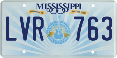 MS license plate LVR763