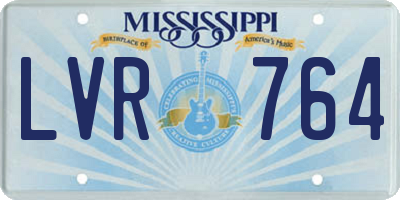 MS license plate LVR764