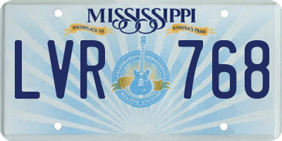 MS license plate LVR768