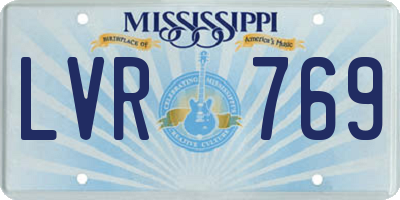 MS license plate LVR769