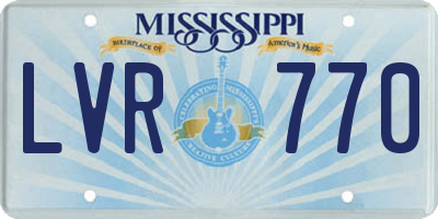MS license plate LVR770