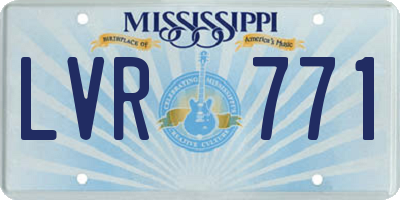 MS license plate LVR771