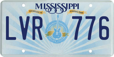 MS license plate LVR776