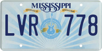 MS license plate LVR778