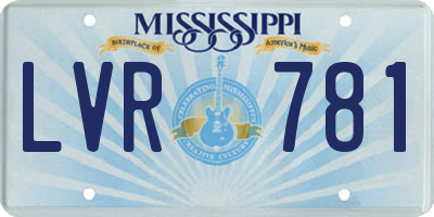 MS license plate LVR781