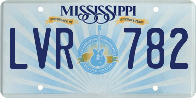 MS license plate LVR782