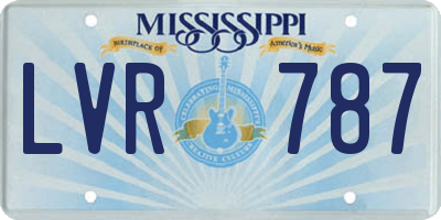 MS license plate LVR787