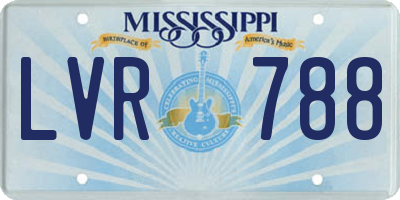 MS license plate LVR788