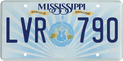 MS license plate LVR790