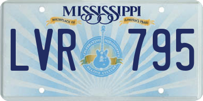 MS license plate LVR795