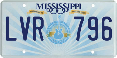 MS license plate LVR796