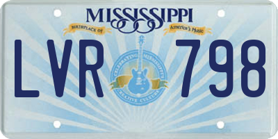 MS license plate LVR798