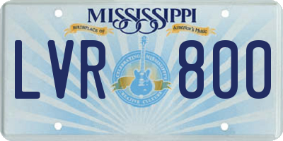 MS license plate LVR800