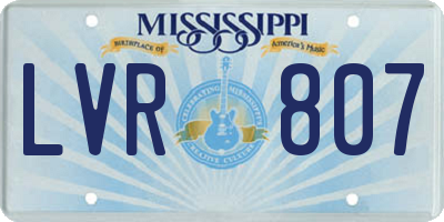 MS license plate LVR807
