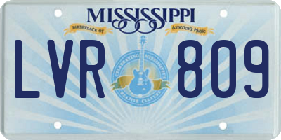 MS license plate LVR809