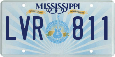 MS license plate LVR811