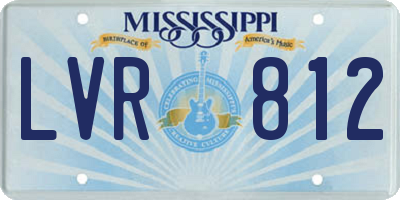 MS license plate LVR812